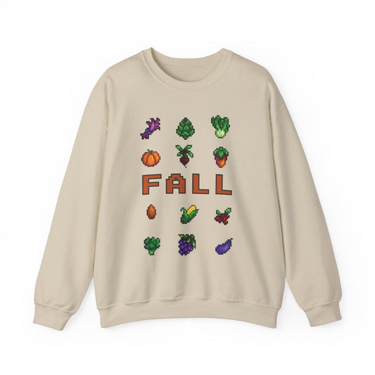 Fall Stardew Valley Crops Cozy Gamer Sweatshirt