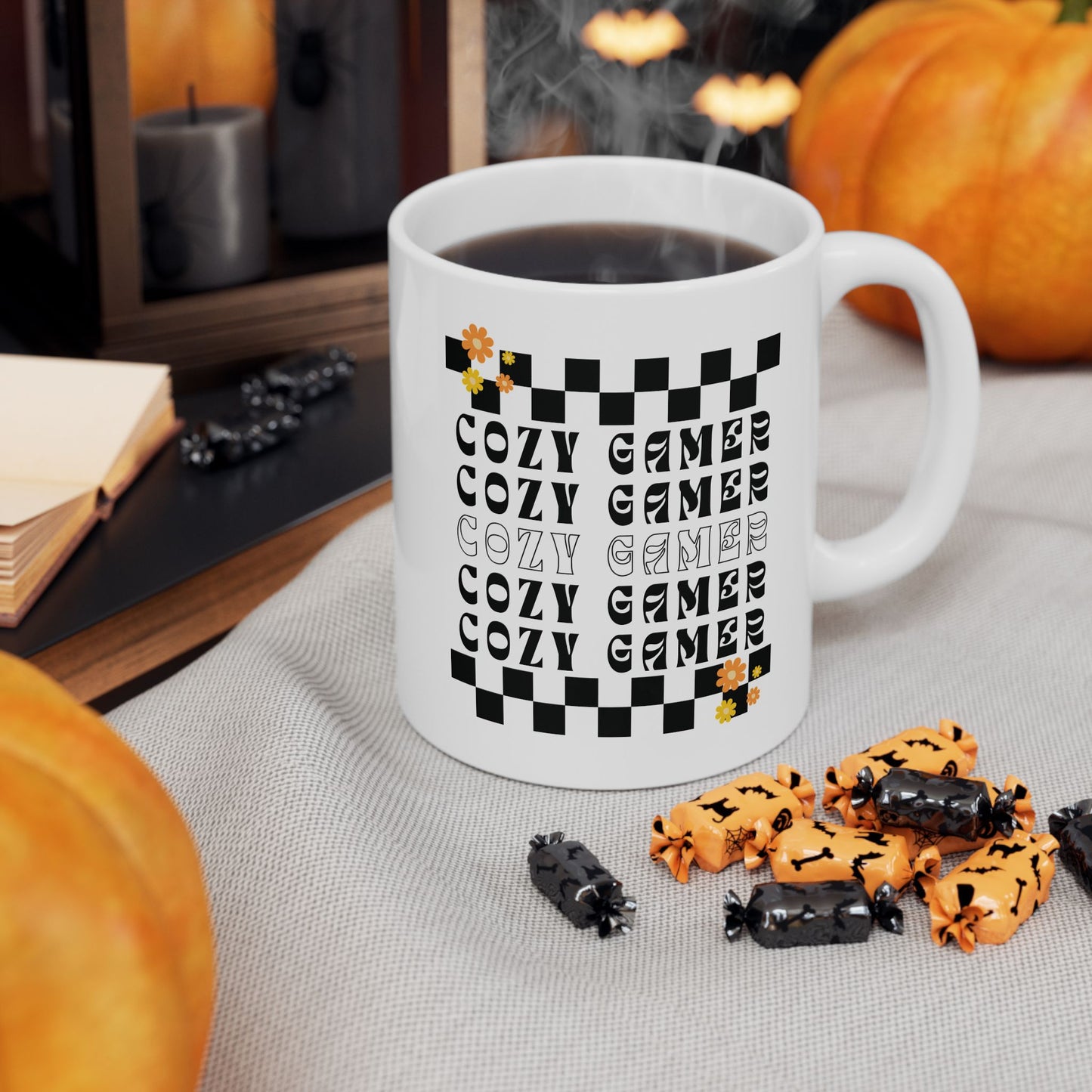 Cozy Gamer Checker Ceramic Mug 11 oz