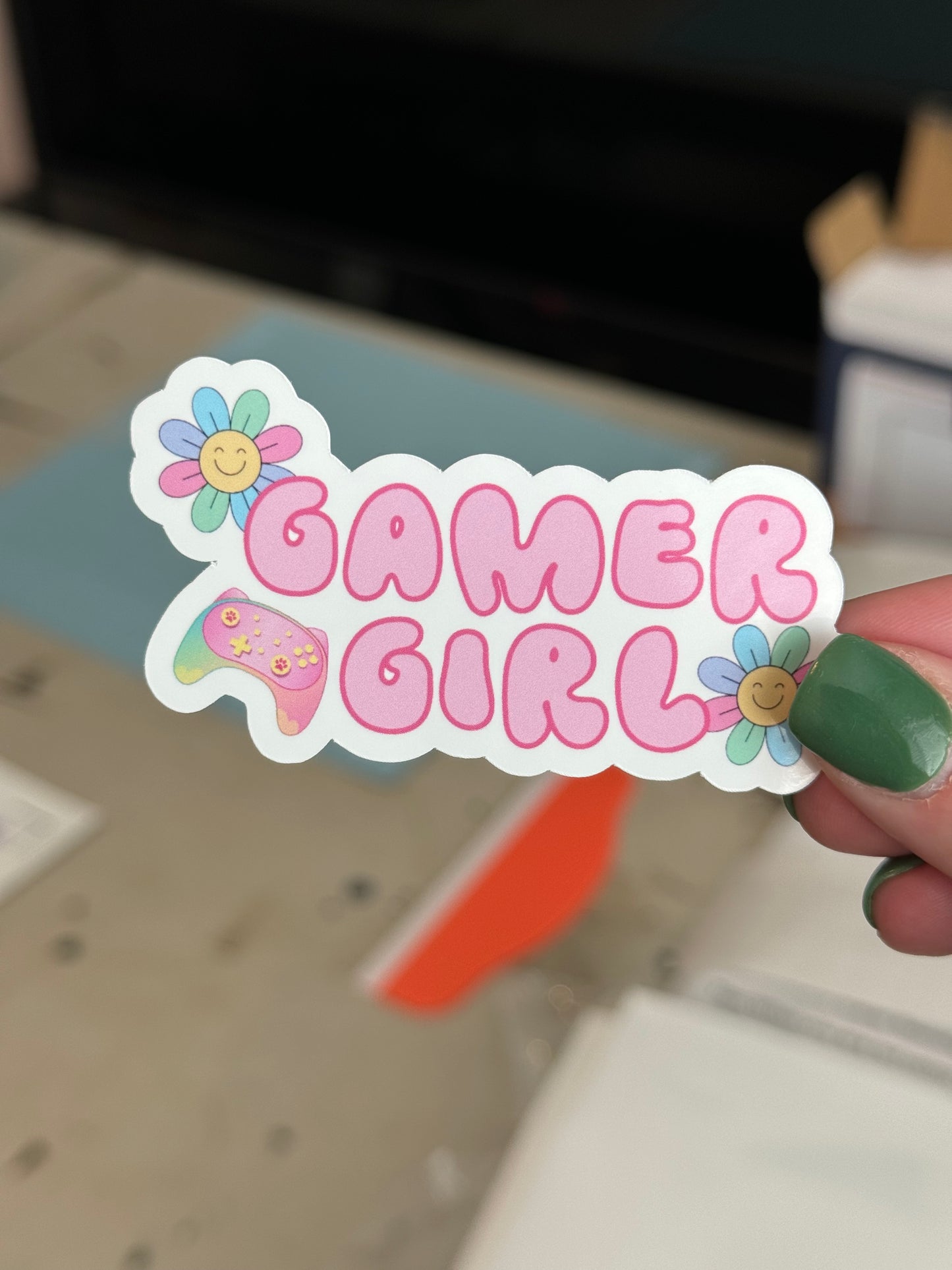 Gamer Girl Retro Sticker