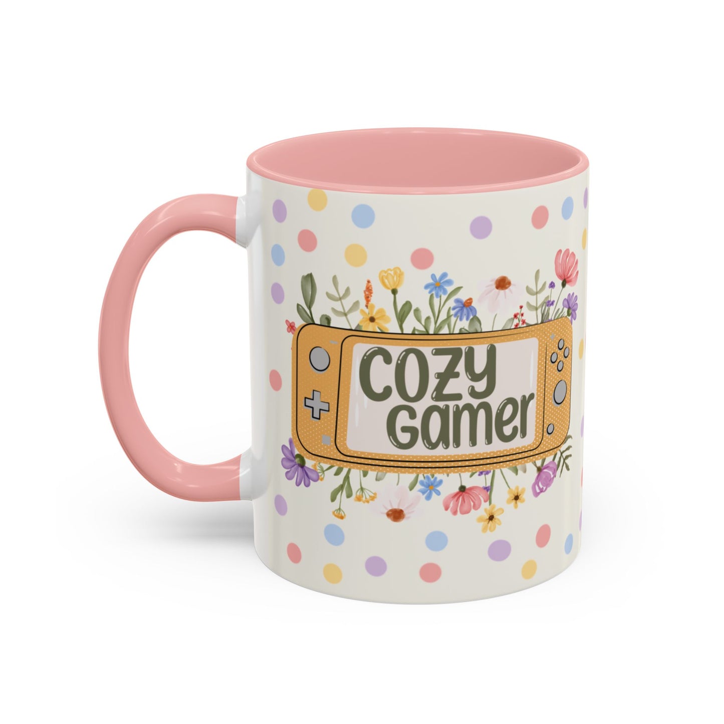 Cozy Gamer Floral Pink Coffee Mug