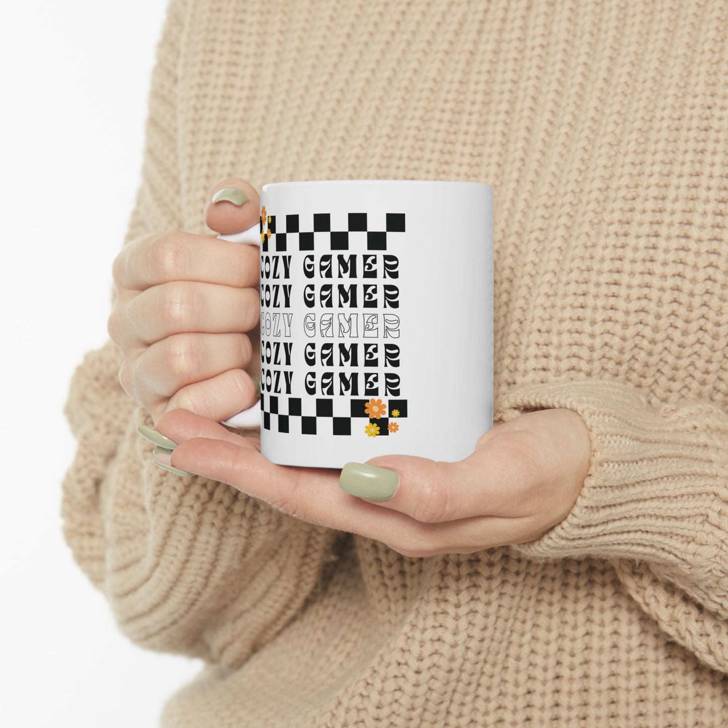 Cozy Gamer Checker Ceramic Mug 11 oz