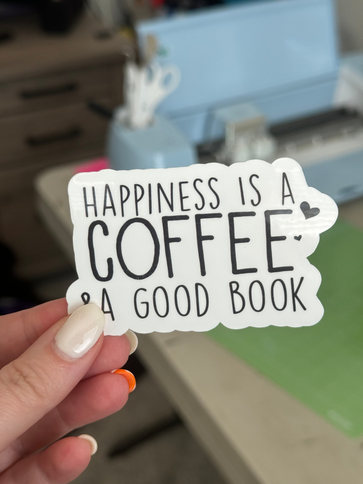 Happiness is Coffee & A Good Book Sticker