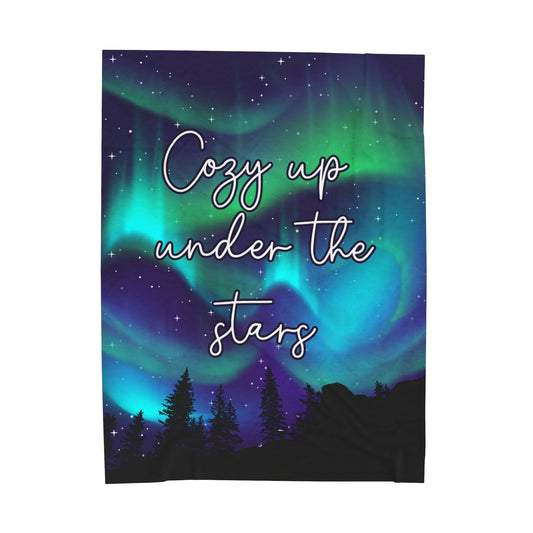 Cozy Up Under The Stars - Velveteen Plush Blanket