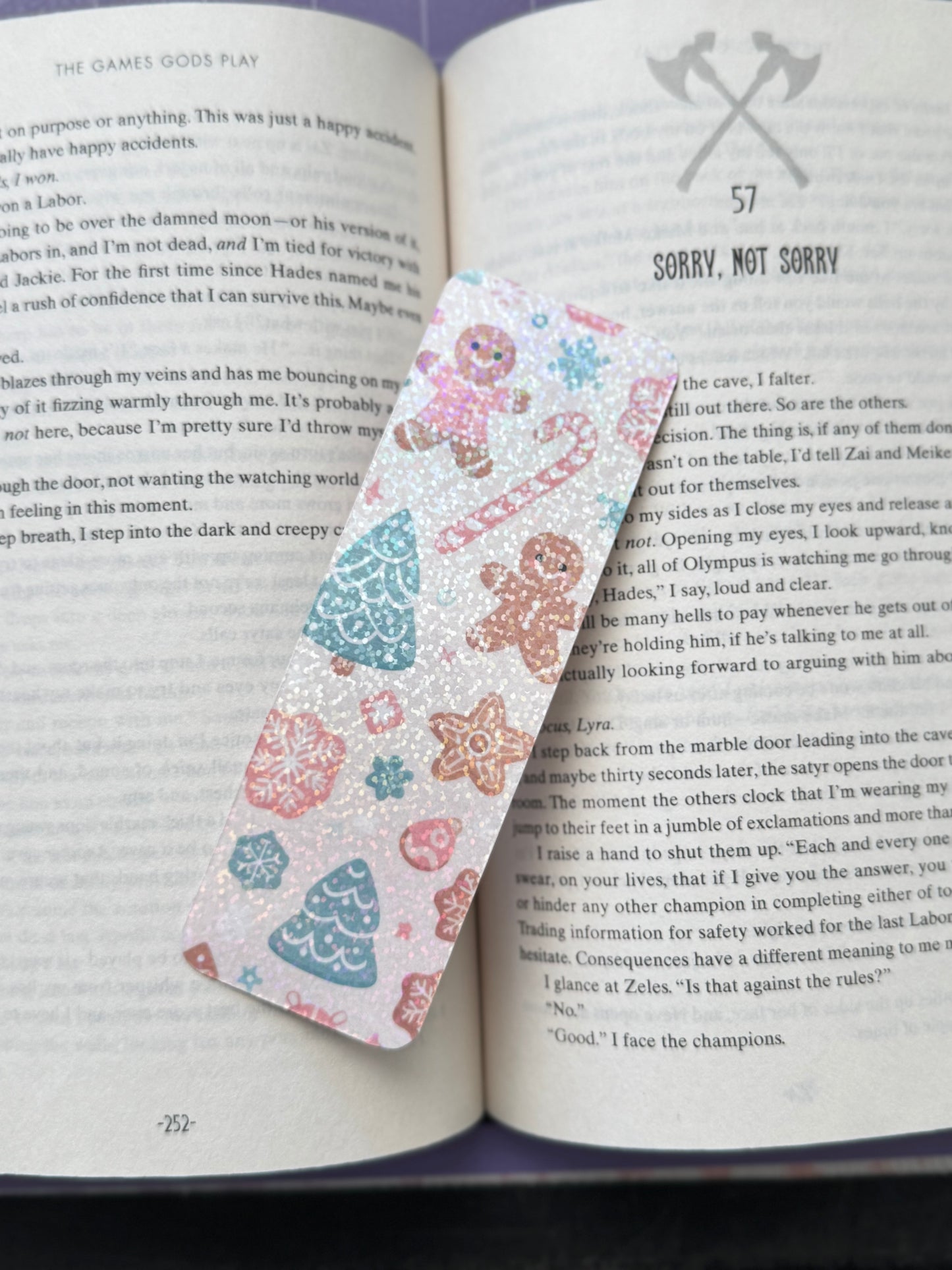 Pink Gingerbread Men Christmas Bookmark