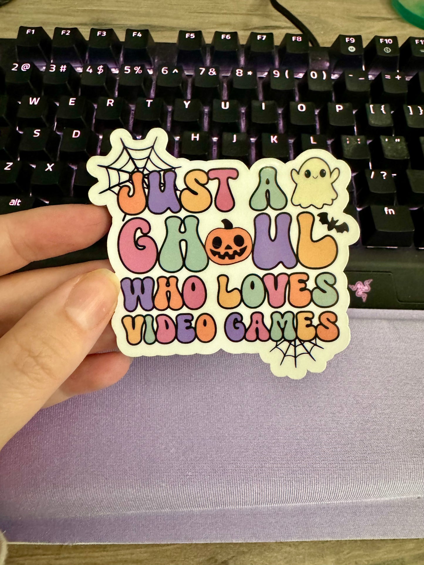 Just a Ghoul Who Loves Video Games Sticker