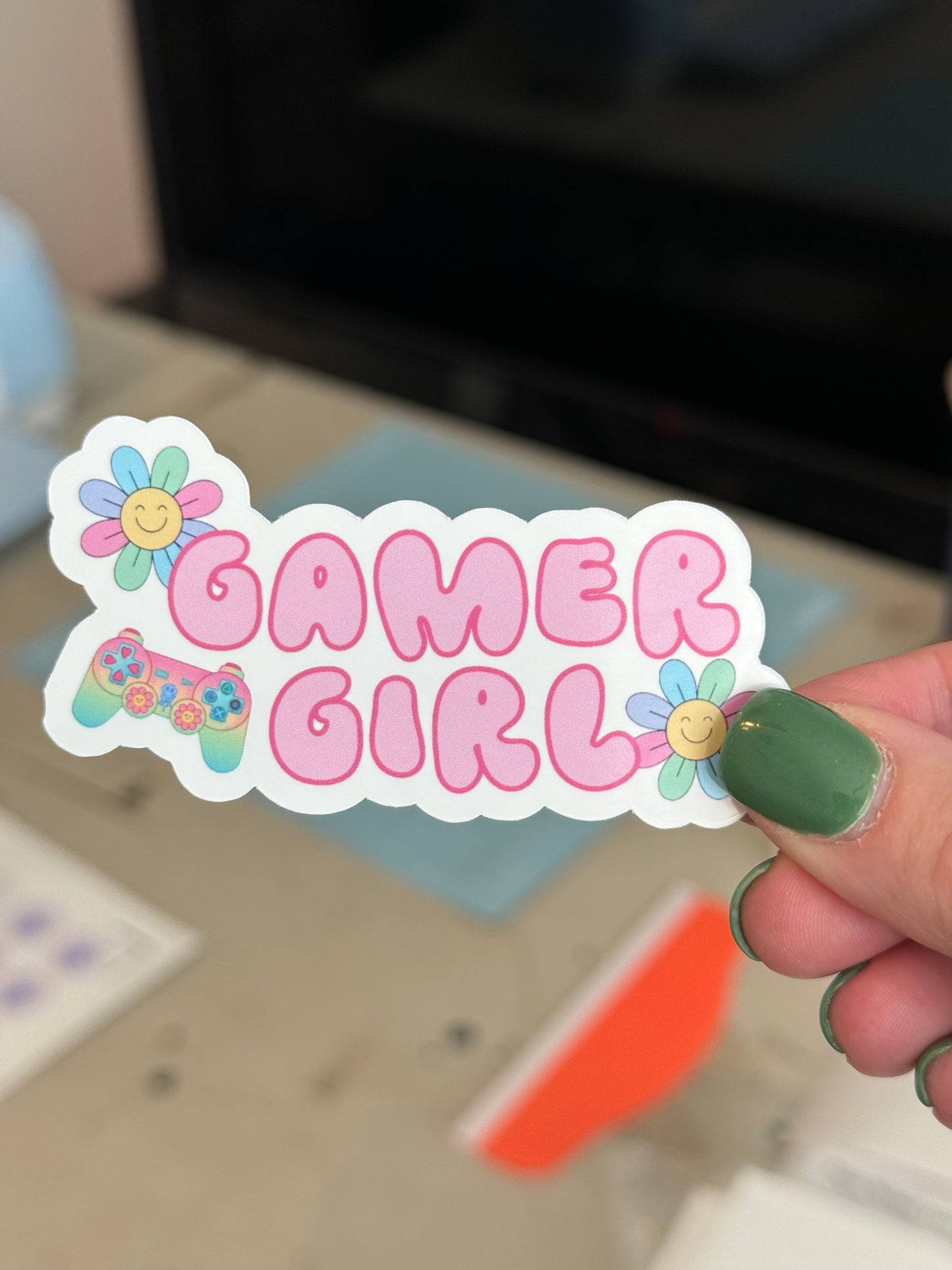 Gamer Girl Retro Sticker