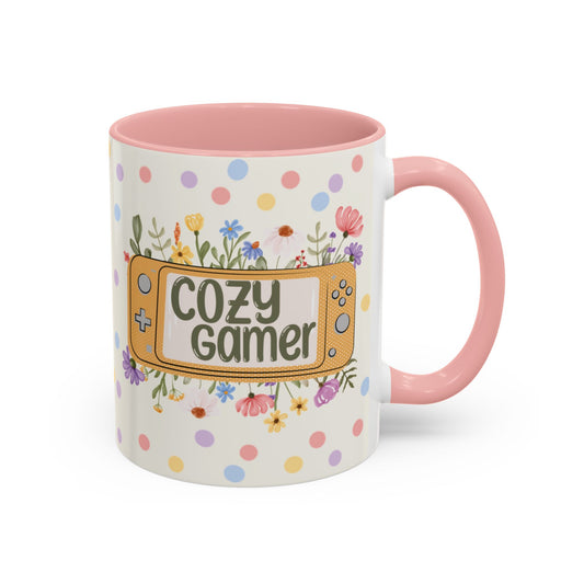 Cozy Gamer Floral Pink Coffee Mug