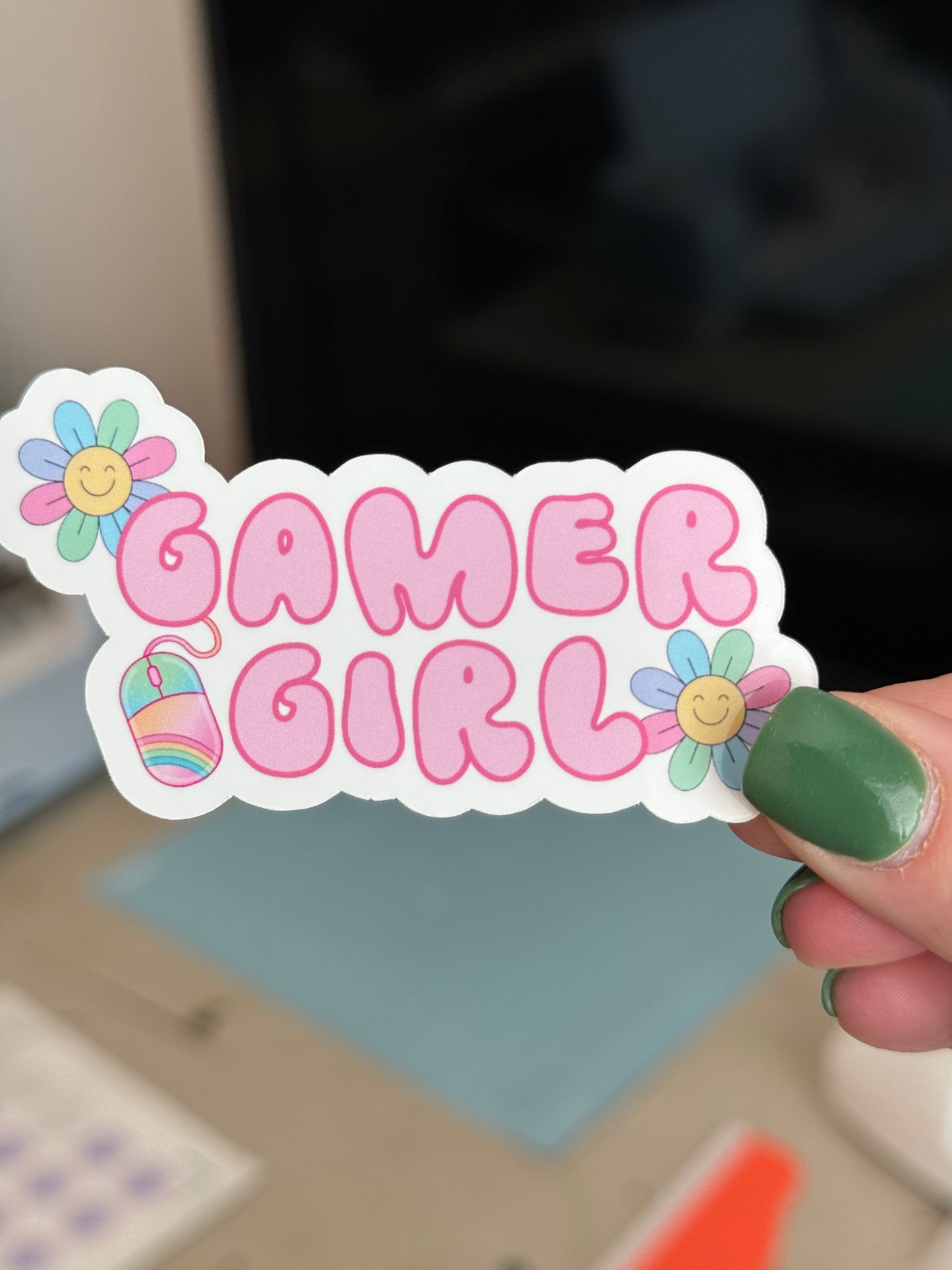 Gamer Girl Retro Sticker