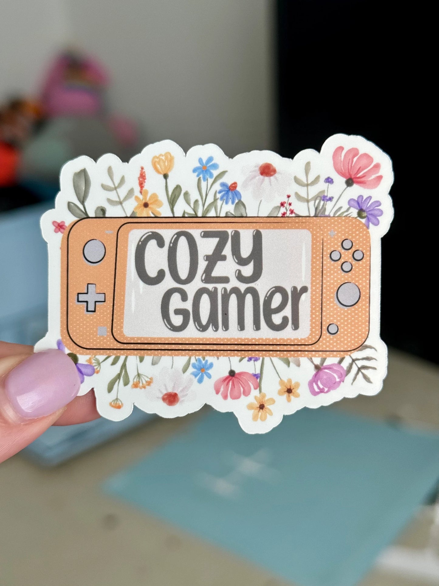 Cozy Gamer Floral Sticker