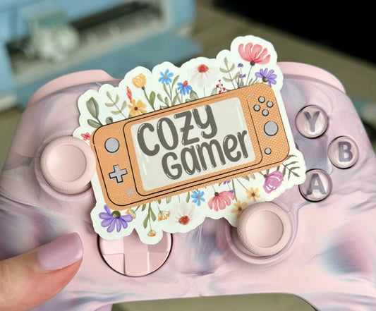 Cozy Gamer Floral Sticker