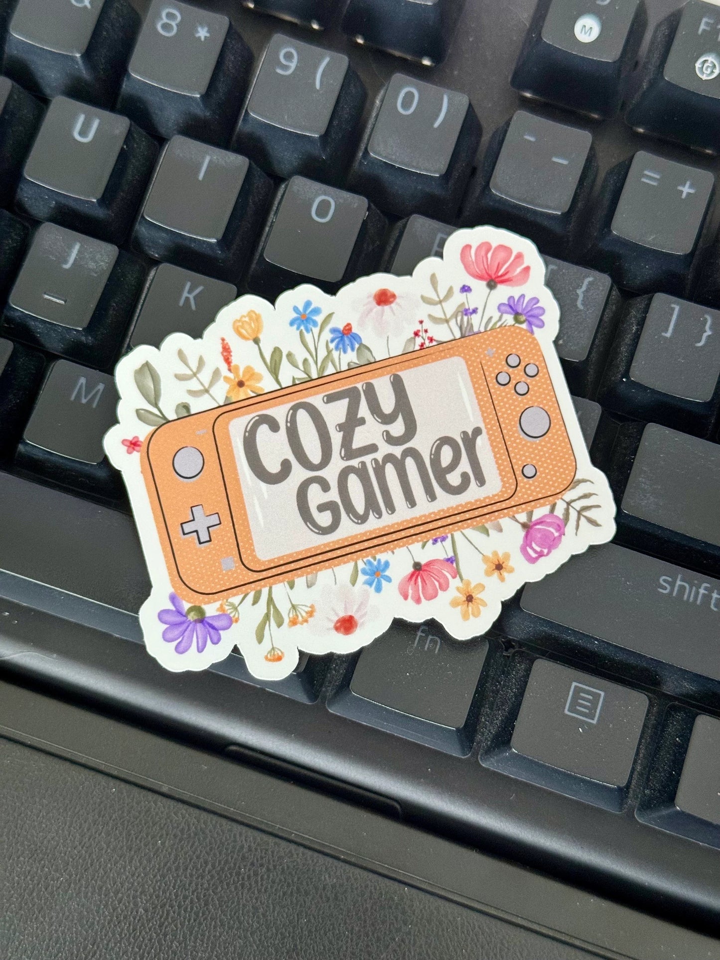 Cozy Gamer Floral Sticker